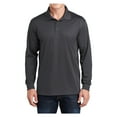 thumbnail image 1 of Yellow Rooster Men's Long Sleeve Micropique Sport-Wick Polo Shirt Iron Grey XL, 1 of 8