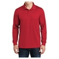thumbnail image 1 of Yellow Rooster Men's Long Sleeve Micropique Sport-Wick Polo Shirt True Red L, 1 of 8