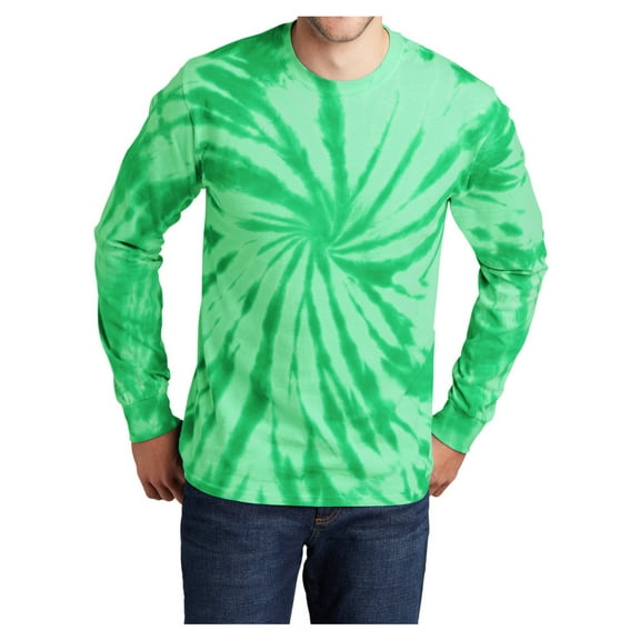 Yellow Rooster Men's Long Sleeve Tie-Dye T-Shirt Kelly L