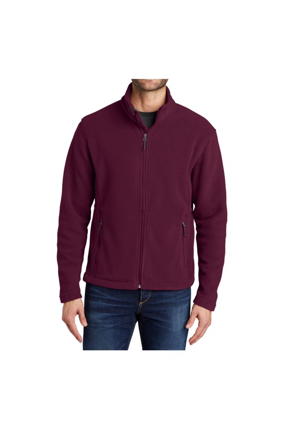 Men's Long Sleeve Value Male Fleece Jacket Maroon 6XL