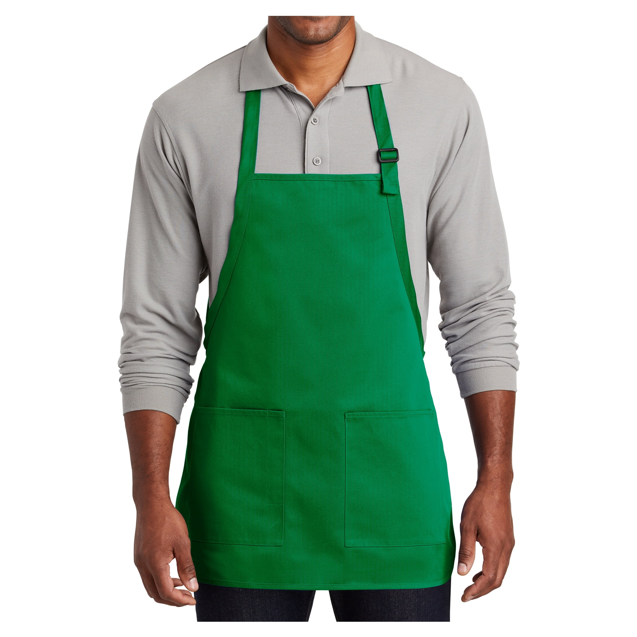 Kelly Green Full-Length Two-Pocket Men's Bib Apron