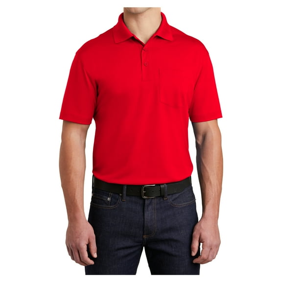 Yellow Rooster Men's Micropique Sport-Wick Pocket Polo True Red M