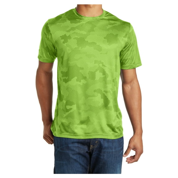 Yellow Rooster Men's Moisture Wicking CamoHex Polyester T-Shirts Lime Shock 2XL