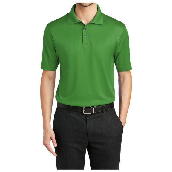 Yellow Rooster Men's Performance Fine Jacquard Polo Vine Green S