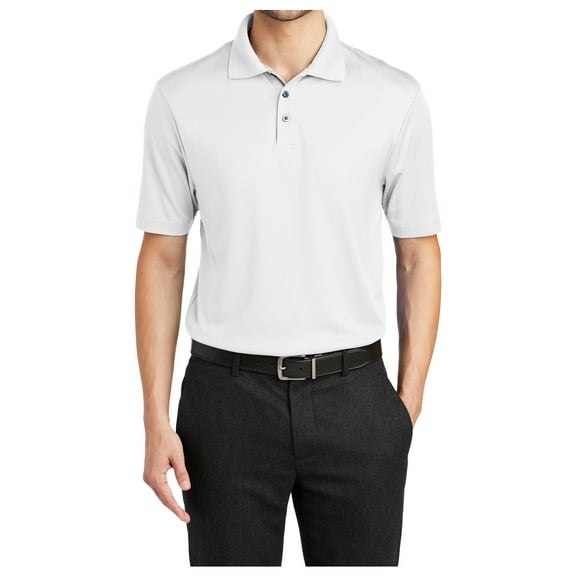 Yellow Rooster Men's Performance Fine Jacquard Polo White M