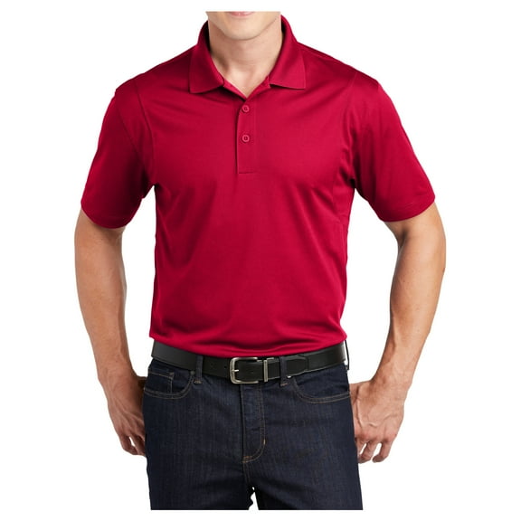 Yellow Rooster Men's Polyester Micropique Sport-Wick Polo Shirt Deep Red L
