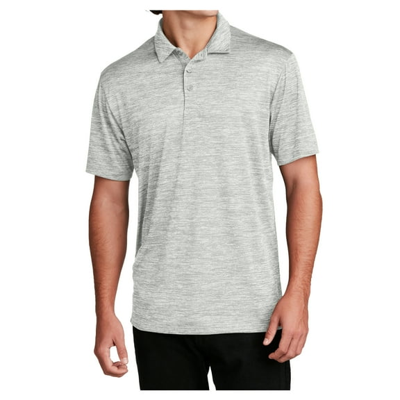 Yellow Rooster Men's PosiCharge Electric Heather Polo Male T-Shirts Silver Electric S