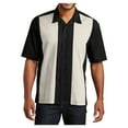 thumbnail image 1 of Yellow Rooster Men's Retro Camp shirt Cuban Style Bowling Shirt Black/Light Stone M, 1 of 6