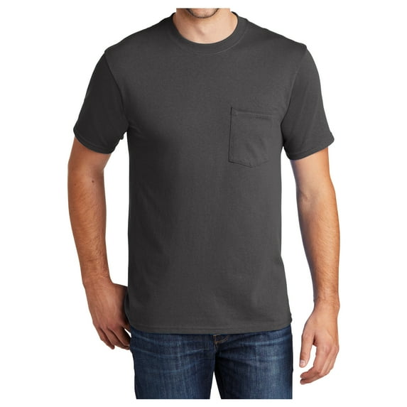 Yellow Rooster Men's Short Sleeve Core Cotton Pocket Tee Charcoal 3XL