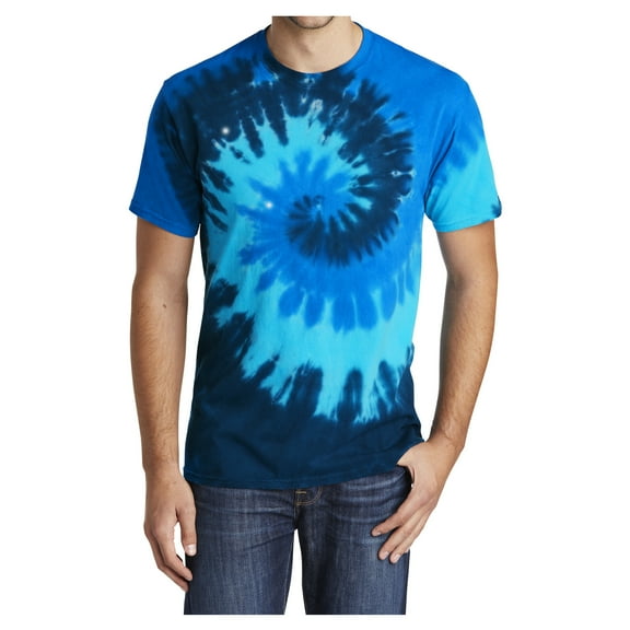 Yellow Rooster Men's Short Sleeve Tie-Dye Male Cotton T-Shirts Ocean Rainbow S