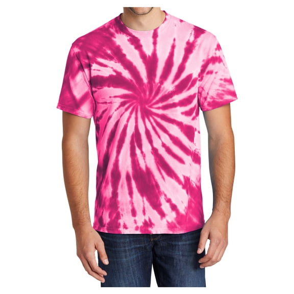 Yellow Rooster Men's Short Sleeve Tie-Dye Male Cotton T-Shirts Pink L