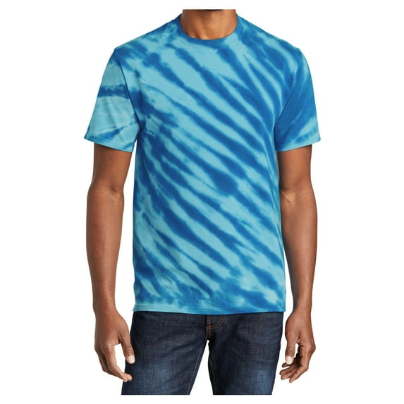 Yellow Rooster Men's Short Sleeve Tiger Stripe Tie-Dye Cotton T-Shirts Royal XL