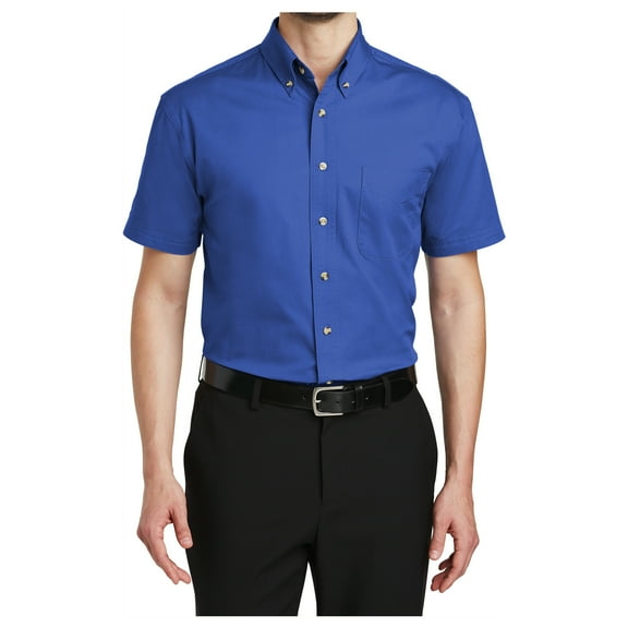 Yellow Rooster Men's Short Sleeve Twill Shirt Faded Blue M