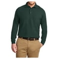 thumbnail image 1 of Yellow Rooster Men's Silk Touch Long Sleeve Polo T-Shirts Dark Green 2XL, 1 of 6