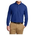 thumbnail image 1 of Yellow Rooster Men's Silk Touch Long Sleeve Polo T-Shirts Royal 6XL, 1 of 6