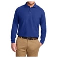 thumbnail image 1 of Yellow Rooster Men's Silk Touch Long Sleeve Polo T-Shirts Royal S, 1 of 6