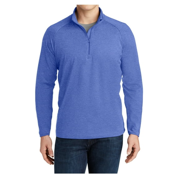 Yellow Rooster Men's Sport Wick Stretch 1/2 Zip Pullover True Royal Heather L