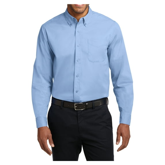Yellow Rooster Men's Tall Long Sleeve Easy Care Shirt Light Blue/ Light Stone Large Tall