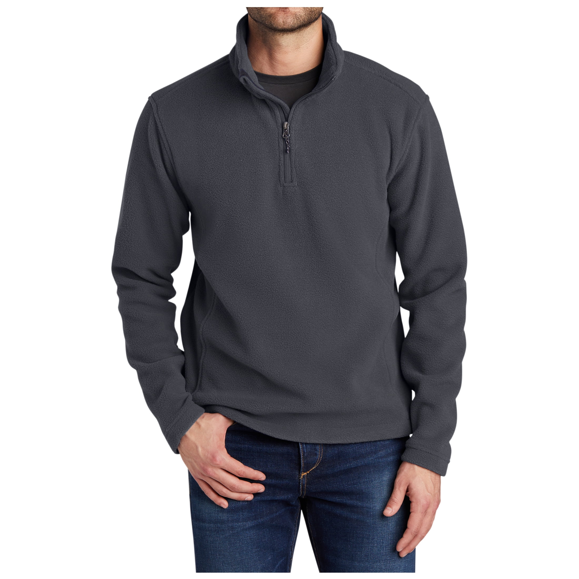Yellow Rooster Men's Value Fleece 1/4-Zip Male Pullover Iron Grey
