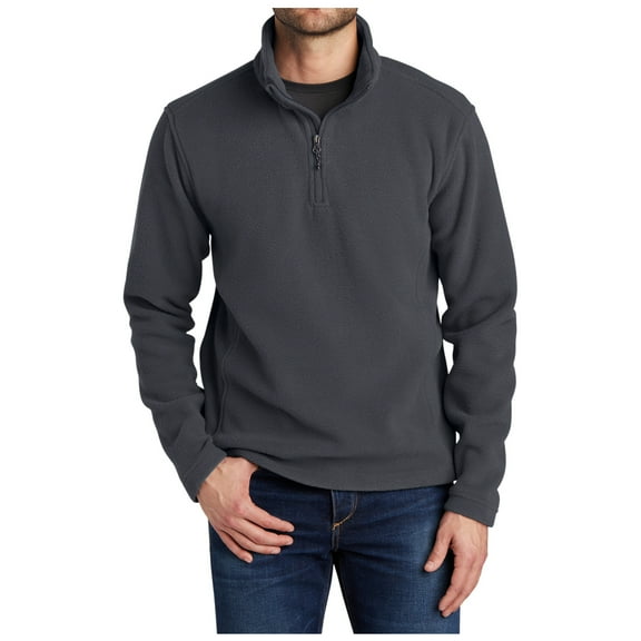 Yellow Rooster Men's Value Fleece 1/4-Zip Male Pullover Iron Grey XL