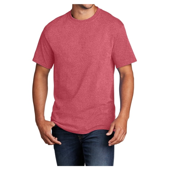 Yellow Rooster Mens Core Cotton Male T-Shirts Heather Red 4XL