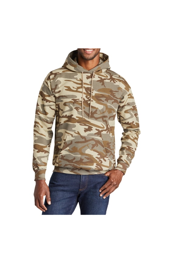 Mens Core Fleece Camo Pullover Hooded Sweatshirt Desert Camo S