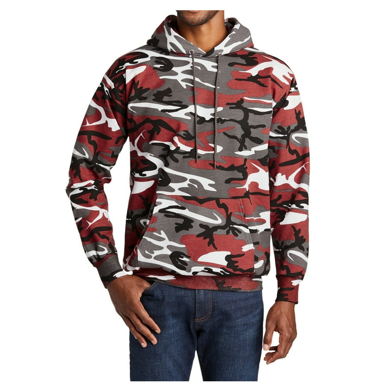 Black and red camo hoodie hotsell