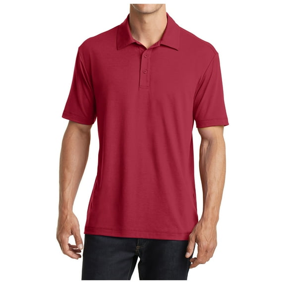 Yellow Rooster Mens Cotton Touch Performance Male Polo Shirt Chili Red L
