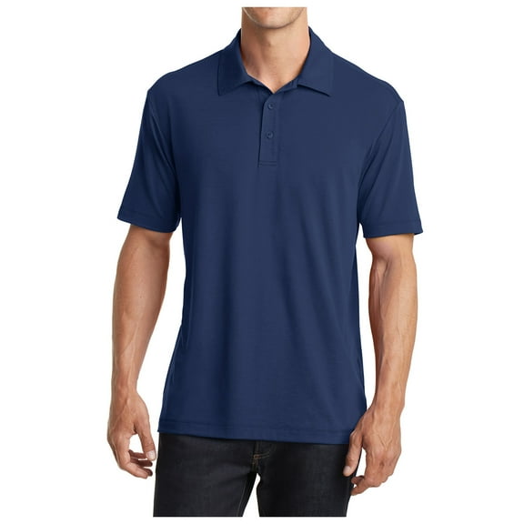 Yellow Rooster Mens Cotton Touch Performance Male Polo Shirt Estate Blue M