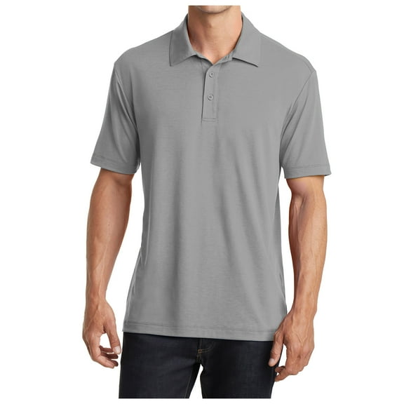Yellow Rooster Mens Cotton Touch Performance Male Polo Shirt Frost Grey XL