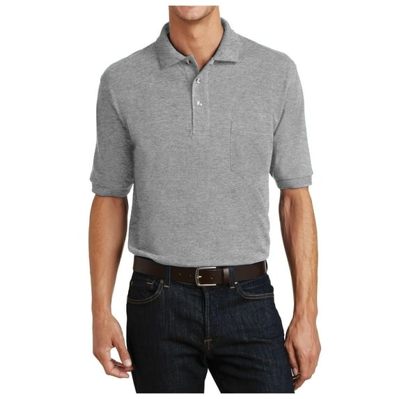 Yellow Rooster Mens Heavyweight Cotton Pique Polo with Pocket Oxford S