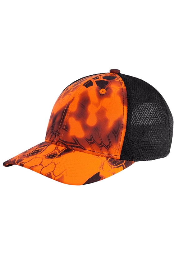 Mens Mesh Back Snapback Cap Kryptek Inferno/ Black