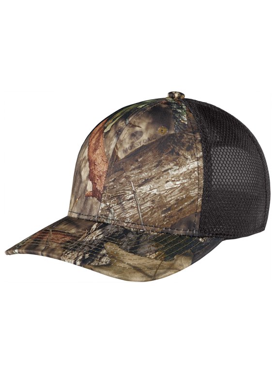 Mens Mesh Back Snapback Cap Mossy Oak Break-Up Country/Black