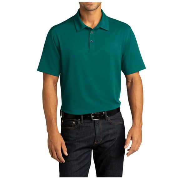 Yellow Rooster Mens Short Sleeve City Stretch Polo Dark Teal S