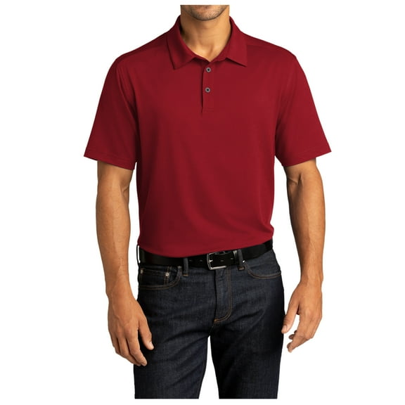 Yellow Rooster Mens Short Sleeve City Stretch Polo Garnet M