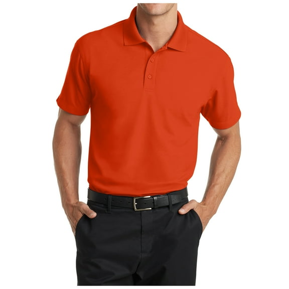 Yellow Rooster Mens Short Sleeve Dry Zone Grid Polo Autumn Orange XS