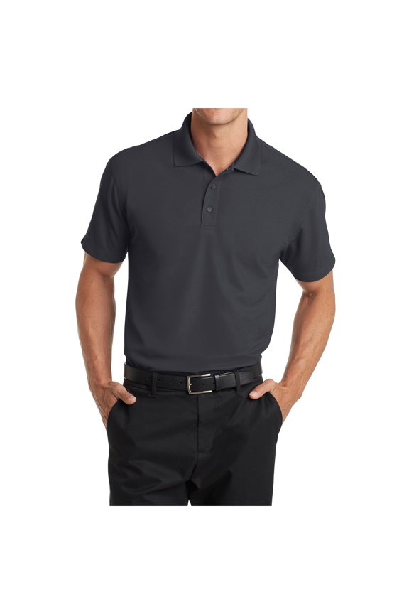 Mens Short Sleeve Dry Zone Grid Polo Battleship Grey M