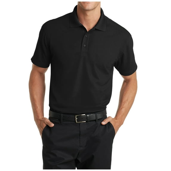 Yellow Rooster Mens Short Sleeve Dry Zone Grid Polo Black L