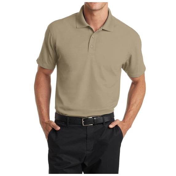 Yellow Rooster Mens Short Sleeve Dry Zone Grid Polo Tan M