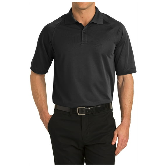 Yellow Rooster Mens Short Sleeve Dry Zone Ottoman Polo Black XS