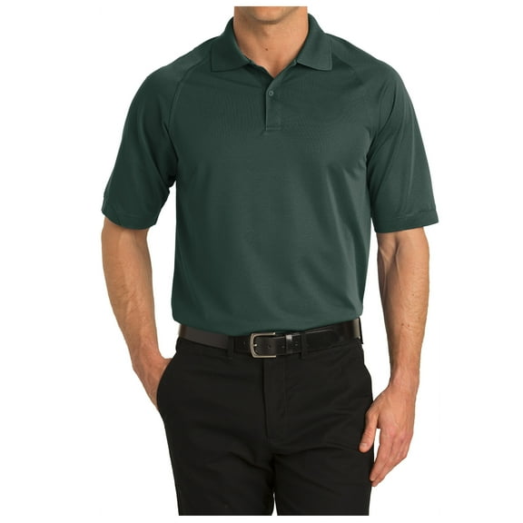 Yellow Rooster Mens Short Sleeve Dry Zone Ottoman Polo Dark Green XS