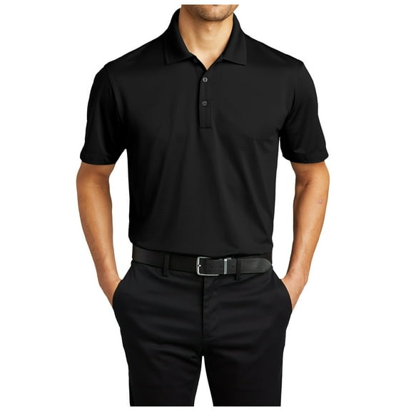 Yellow Rooster Mens Short Sleeve Eclipse Stretch Polo Shirt Deep Black XL