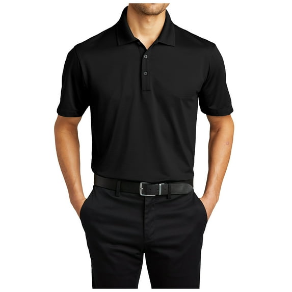 Yellow Rooster Mens Short Sleeve Eclipse Stretch Polo Shirt Deep Black XS