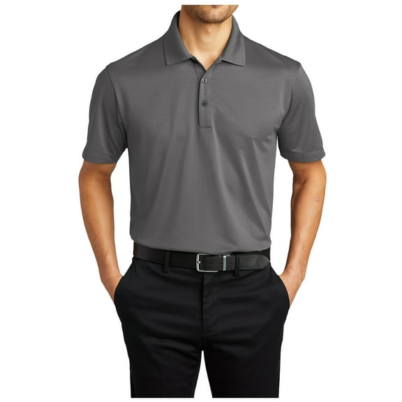 Yellow Rooster Mens Short Sleeve Eclipse Stretch Polo Shirt Shadow Grey XL