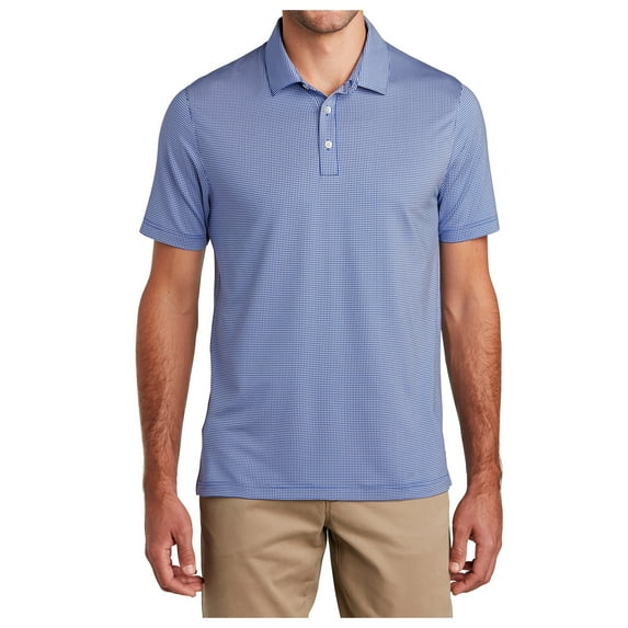 Yellow Rooster Mens Short Sleeve Gingham Polo Shirt True Royal/ White XL