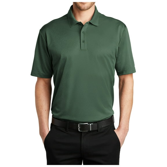 Yellow Rooster Mens Short Sleeve Heathered Silk Touch Polo Green Glen Heather S