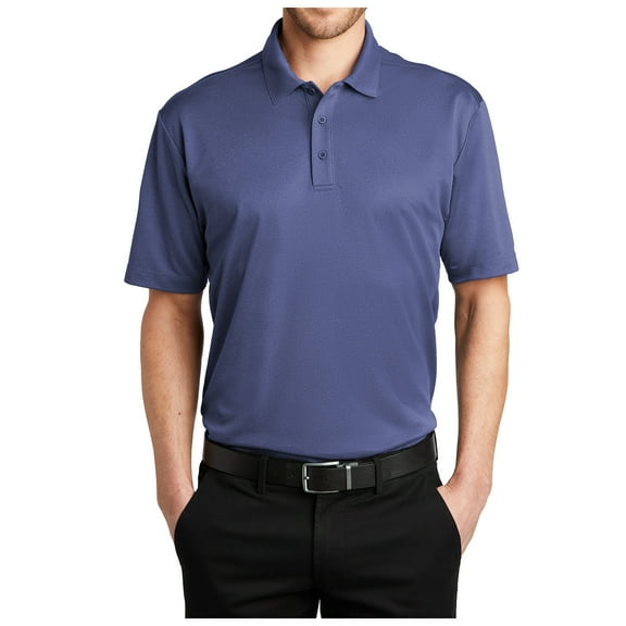 Yellow Rooster Mens Short Sleeve Heathered Silk Touch Polo Royal Heather M