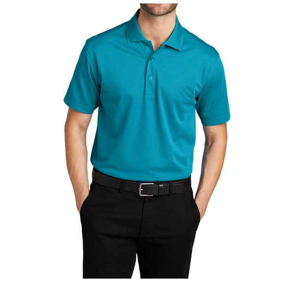 Yellow Rooster Mens Short Sleeve Moisture Wicking Tech Pique Polo Deep Teal Blue 4XL