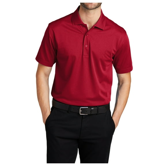 Yellow Rooster Mens Short Sleeve Moisture Wicking Tech Pique Polo Rich Red 2XL