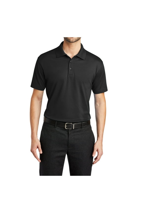 Mens Short Sleeve Rapid Dry Mesh Polo Black L